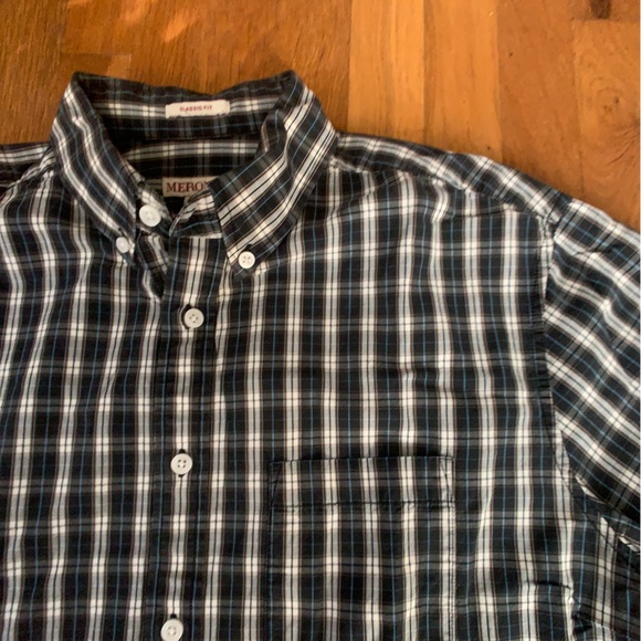 Merona Classic Fit Black Plaid Button Down - Picture 4 of 6